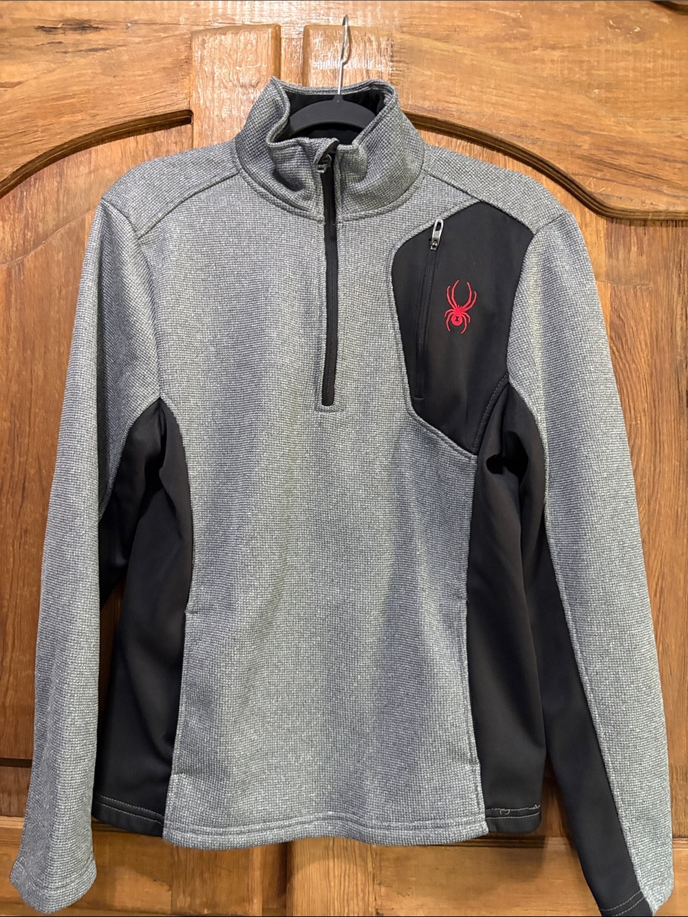 Spyder Gray & Black Quarter-Zip Pullover with Red Logo